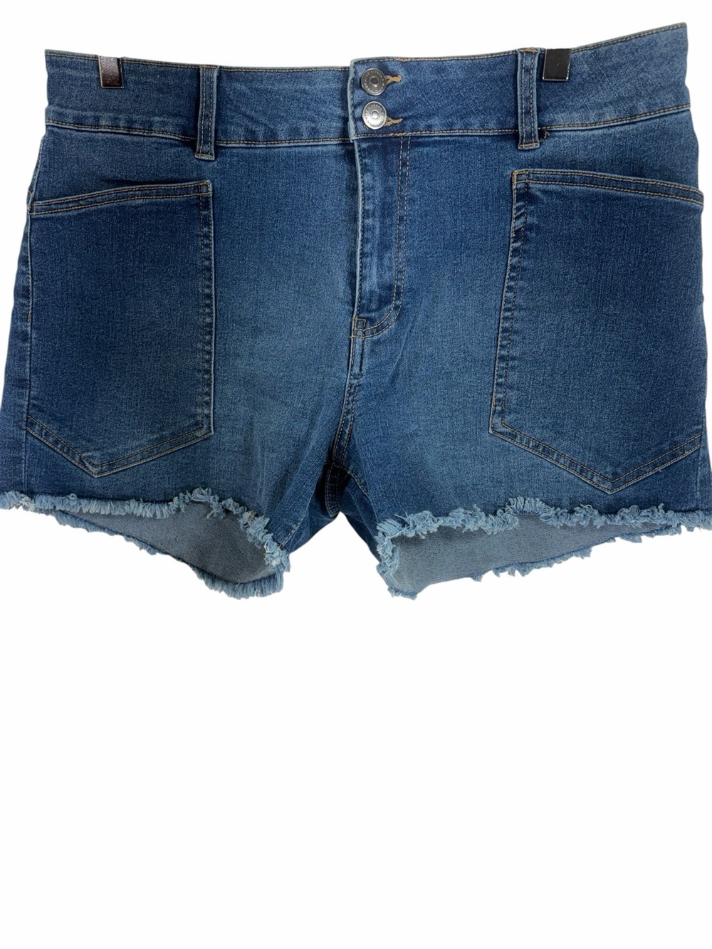 BLUMIND Women's Blue Denim Frayed Hem Shorts size 31 - Picture 3 of 8